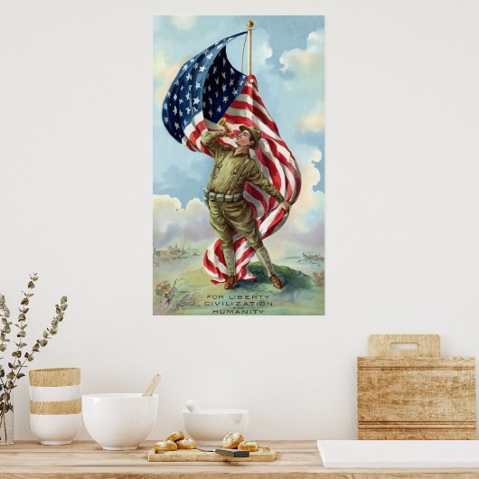 Soldaat van de Eerste Wereldoorlog — Grens Poster (Keuken)