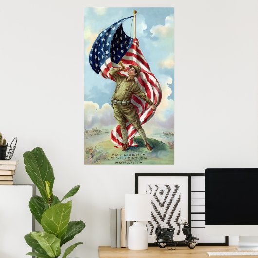 Soldaat van de Eerste Wereldoorlog — Grens Poster (Thuiskantoor)