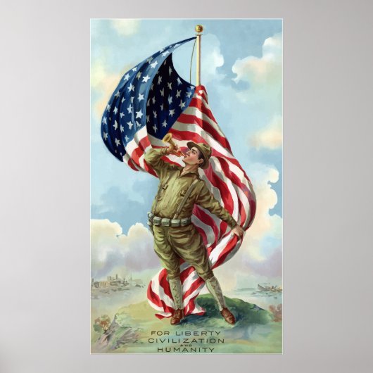 Soldaat van de eerste wereldoorlog poster (Voorkant)