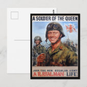Soldaat van de Queen Army Recruitment Briefkaart (Voorkant / Achterkant)