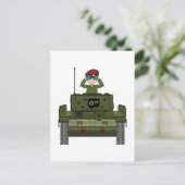 Soldaat van het Britse leger in Tank Briefkaart (Staand voorkant)