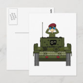 Soldaat van het Britse leger in Tank Briefkaart (Voorkant / Achterkant)