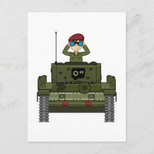 Soldaat van het Britse leger in Tank Briefkaart