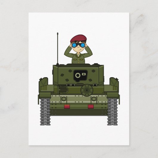 Soldaat van het Britse leger in Tank Briefkaart (Voorkant)