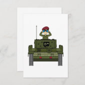 Soldaat van het Britse leger in Tank RSVP-kaart RSVP Kaartje (Voorkant / Achterkant)