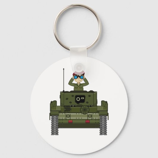 Soldaat van het Britse leger in Tank Sleutelhanger (Voorkant)