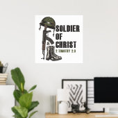 Soldaat van Jezus Christus Christelijk Legergeloof Poster (Thuiskantoor)