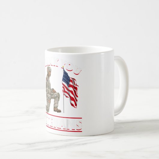 Soldaat Veteraan Patriottische Amerikaanse vlag Me Koffiemok (Voorkant rechts)