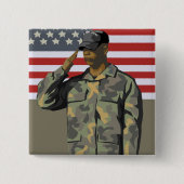 Soldaat Vierkante Button 5,1 Cm (Voorkant)