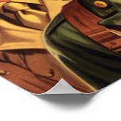 soldaat vrouw illustratie poster (Hoek)