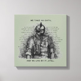 Soldaat Warrior - Eath past achtergrondkleur aan Canvas Afdruk