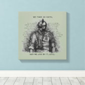 Soldaat Warrior - Eath past achtergrondkleur aan Canvas Afdruk (Insitu (Houten vloer))