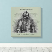 Soldaat Warrior - Eath past achtergrondkleur aan Canvas Afdruk (Insitu (Houten vloer))