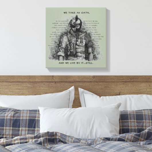 Soldaat Warrior - Eath past achtergrondkleur aan Canvas Afdruk (Insitu (Slaapkamer))