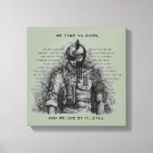Soldaat Warrior - Eath past achtergrondkleur aan Canvas Afdruk (Voorkant)