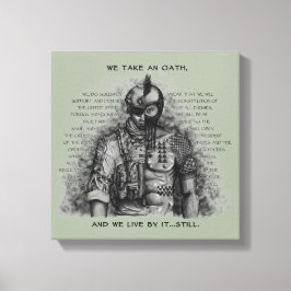 Soldaat Warrior - Eath past achtergrondkleur aan Canvas Afdruk