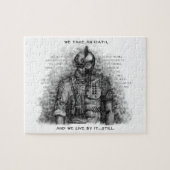 Soldaat Warrior - Eath past achtergrondkleur aan Legpuzzel (Horizontaal)