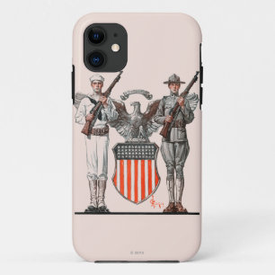 Soldaat, zeeman en Amerikaans schild iPhone 11 Hoesje