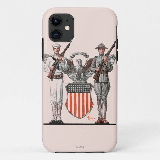 Soldaat, zeeman en Amerikaans schild Case-Mate iPhone Case (Achterkant)