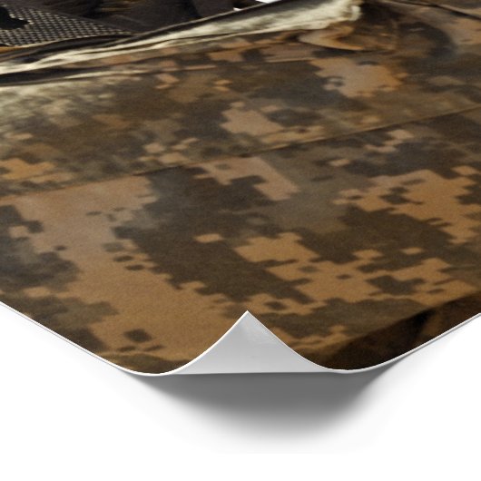 soldaat zet vijandelijke troepen in poster (Hoek)