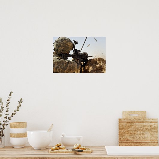 soldaat zet vijandelijke troepen in poster (Keuken)