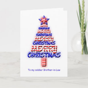 Soldaat zwager, patriottische kerstboom feestdagen kaart