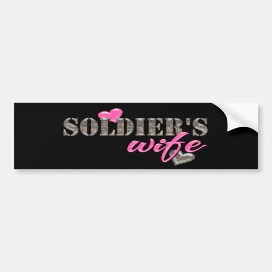 Soldaat's Wife Camo en Roze Bumperstickers (Voorkant)