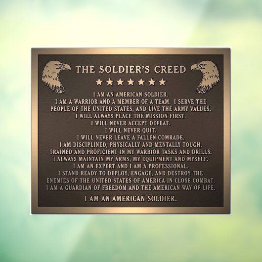 Soldachtencreed Raamsticker (Vel 3)