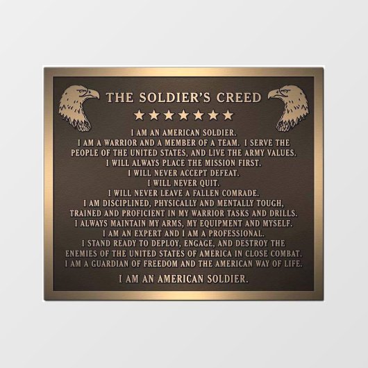 Soldachtencreed Raamsticker (Vel)