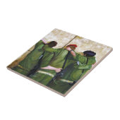 Soldaten aan de wandelmuur in jeruzalem tegeltje (Zijkant)