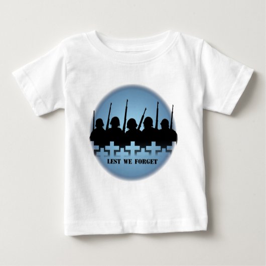 Soldaten Baby T-shirts oorlogsvrede Lest we verget (Voorkant)