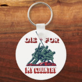 Soldaten die de Amerikaanse vlag T-Shirt opvoeren Sleutelhanger (Voorkant)