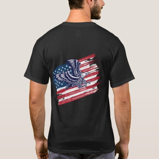 Soldaten die de vlag van de VS voeren T-shirt (Achterkant)