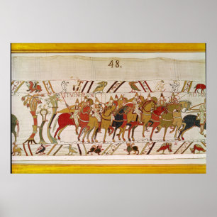 Soldaten die Hastings verlaten om de strijd aan te Poster