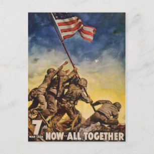  soldaten die het Briefkaart van de vlaggenoorlog 