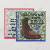 Soldaten die het kamp opblazen om een partijuitnod kaart (Voorkant / Achterkant)