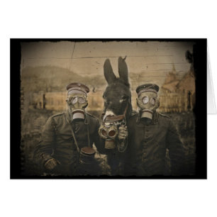 Soldaten Donkey en gasmaskers