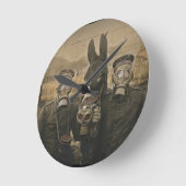 Soldaten Donkey en gasmaskers Ronde Klok (Hoek)