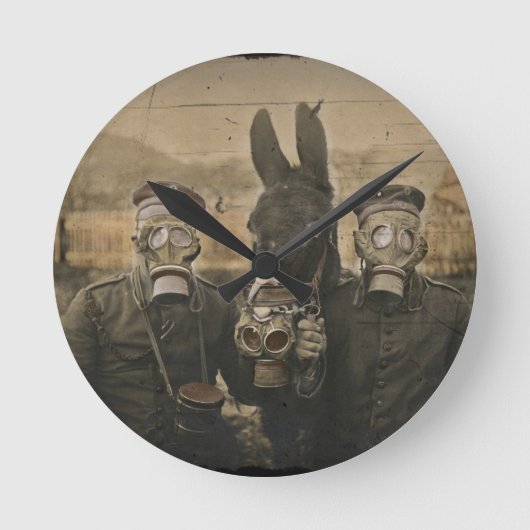 Soldaten Donkey en gasmaskers Ronde Klok (Voorkant)