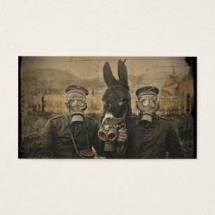Soldaten Donkey en gasmaskers Visitekaartje