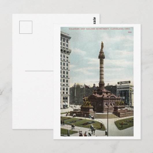 Soldaten en zeelieden Monument Cleveland 1910 Vint Briefkaart (Voorkant / Achterkant)