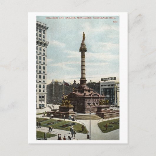 Soldaten en zeelieden Monument Cleveland 1910 Vint Briefkaart (Voorkant)