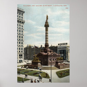 Soldaten en zeelieden Monument Cleveland 1910 Vint Poster