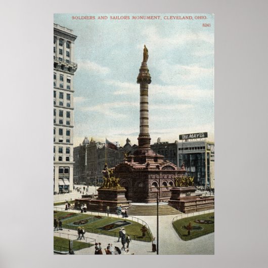 Soldaten en zeelieden Monument Cleveland 1910 Vint Poster (Voorkant)
