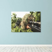 Soldaten gekleed in ghillie pakken canvas afdruk (Insitu (Houten vloer))