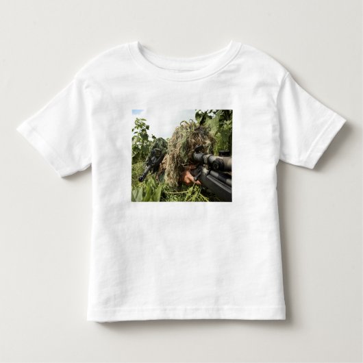 Soldaten gekleed in ghillie pakken kinder shirts (Voorkant)