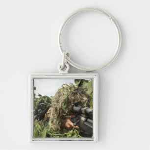 Soldaten gekleed in ghillie pakken sleutelhanger