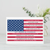 Soldaten geprezen op de Amerikaanse vlag Bedankkaart (Staand voorkant)