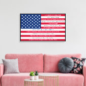 Soldaten geprezen op de Amerikaanse vlag Canvas Afdruk (Insitu (Woonkamer))