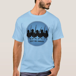 Soldaten Hulde T-shirts Oorlog Vrede Om te vergete